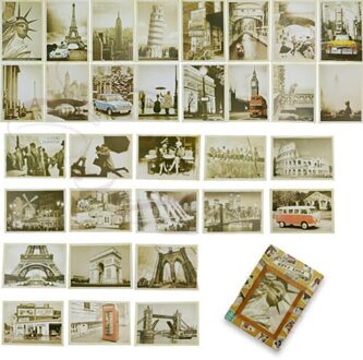 32Pcs Travel Postcard Vintage Landschap Building Foto Poster Post Kaarten