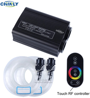 32W RGBW LED Fiber Optic Engine Driver double Light Source heads RF Touch Remote Controller for all fiber optic Cable Lighting