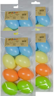 32x Pastel gekleurde kunststof eieren decoratie 6 cm hobby