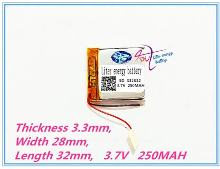 332832 3.7 V 250 MAH lithium polymeer batterij GPS Rijden recorder MP3 MP4 MP5 Tablet PC batterij