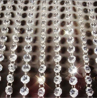 33ft Garland Hanging Safty Acrylic Crystal Glass Strand Bead Curtain Diamond Chains Party Tree Xms Ornament