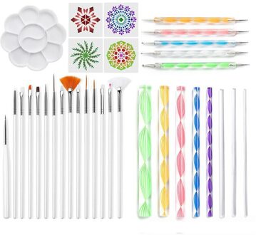 33Pcs Mandala Puntjes Gereedschap Set Pen Puntjes Gereedschap Mandala Stencil Bal Stylus Verf Lade Voor Schilderen Rotsen, kleuring, Tekening