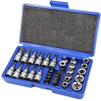 34 Stks/set Auto Reparatie Combinatie Pak Buitenste Noten Set Dopsleutel Tool T-Profiel Bit Set Auto Accessoires Auto reparatie Tool Hwc