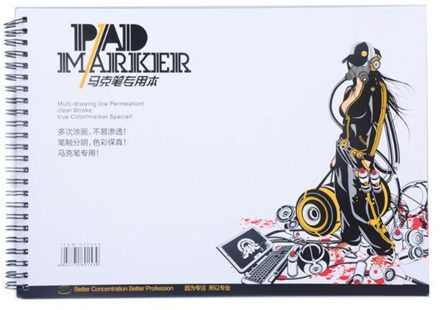 34 Vel A3/A4/A5 Professionele Marker Papier Spiraal Schets Notepad Boek Schilderij Tekening Artist Supplies