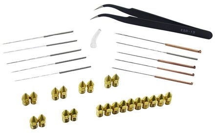34Pcs Nozzle Cleaning Kit Mk8 Nozzle Cleaning Naald Pincet Voor 3D Printer