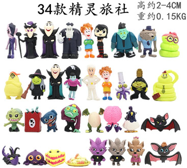 34pcs Original Hotel Transy 3 Family Vacation Action Figure Toy Brinquedos Dracula Mavis Johnny Dennis Anime Figurals Dolls Gift