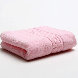 34X74Cm 100% Katoen Dikker Zachte Effen Kleur Volwassen Vrouwen Mannen Badkamer Handdoek roze