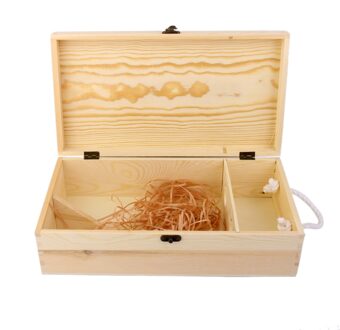 35*19*10 Cm Dual Fles Houten Wijnkist Carrier Krat Case Decoratieve Doos