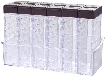 35 #6 Pcs Creatieve Open Kruiderij Doos Transparant Zout Spice Opslag Container Kruiden Keuken Gereedschap koffie wit