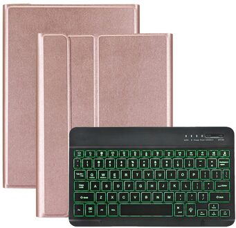 35 @ Keyboard Cover Backlit Toetsenbord Case Voor Samsung Galaxy Tab Een 10.1 T510 Cover Verwisselbare Bluetooth Toetsenbord Lederen Funda roos goud