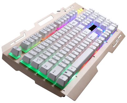 35 @ Toetsenborden Gaming Wit G700 Led Regenboog Kleur Backlight Gaming Game Usb Wired Keyboard # 5% 15
