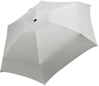 35 @ Vrouwen Luxe Lichtgewicht Paraplu Zwarte Coating Parasol Fold Zon Regen Paraplu Unisex Reizen Portable Pocket Mini Paraplu Beige