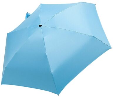 35 @ Vrouwen Luxe Lichtgewicht Paraplu Zwarte Coating Parasol Fold Zon Regen Paraplu Unisex Reizen Portable Pocket Mini Paraplu blauw