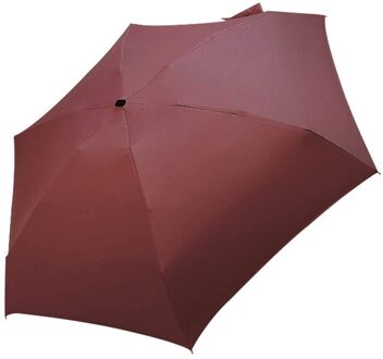 35 @ Vrouwen Luxe Lichtgewicht Paraplu Zwarte Coating Parasol Fold Zon Regen Paraplu Unisex Reizen Portable Pocket Mini Paraplu rood