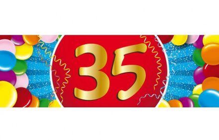 35 jaar leeftijd sticker - 19 x 6 cm - verjaardag - jubileum - versiering Multi