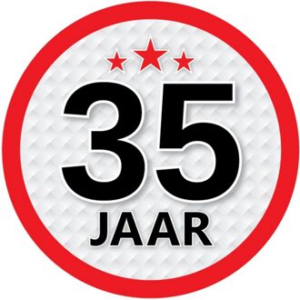 35 jaar leeftijd sticker - rond - Dia 15 cm - 35 jaar verjaardag - jubileum - leeftijd versiering Multi