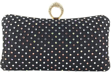 35 # Vrouwen Kralen Pailletten Effen Kleur Avondtasje Hand Keten Tas Clutch Tassen Tassen Voor Vrouwen Bruiloft Formele Handtassen vrouwen Tas zwart