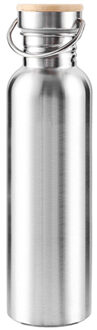 350/500/750Ml Rvs Brede Mond Drinkwater Fles Sport Cycle Bamboe Cap 500ml / bamboo