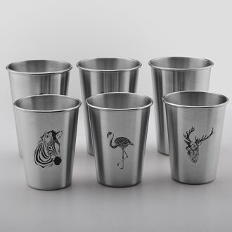 350/500 ml Eenvoudige Flamingo Tumbler Pint Rvs Sap Bier Water Cup Onbreekbaar Bier Mok Koffie Thee Cup eland / 350ml