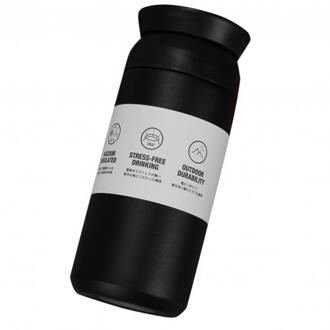 350/500Ml Draagbare Multi-Occasionele Handig Praktische Rvs Warmte Geïsoleerde Outdoor Koffie Water Fles zwart 500ml