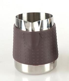 350/600ml Siliconen Case Rvs Opschuimen Jug Espresso Koffie Pitcher Barista Craft Koffie Latte Melk Opschuimen Werper bruin / 600ml