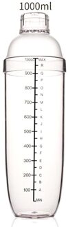 350 ml-1000 ml Outdoor Transparante Goede Grips Plastic Geen Roest Melk Thee Cocktail Shaker Mengbeker Drink Mixer bar Bartending Tool 1000ML