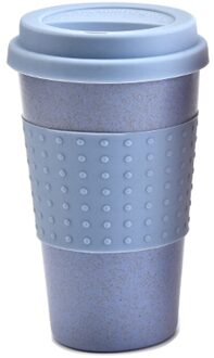 350 ml Milieuvriendelijke Tarwe Stro Koffie Cups Reizen Mok Met Deksels Reiskop Draagbare Voor Camping Picknick Home Office Drinkwares blauw