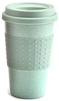 350 ml Milieuvriendelijke Tarwe Stro Koffie Cups Reizen Mok Met Deksels Reiskop Draagbare Voor Camping Picknick Home Office Drinkwares groen