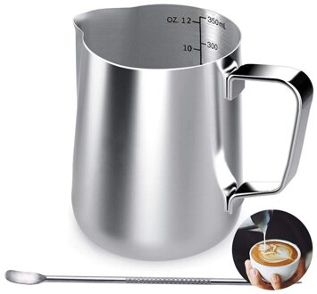 350 Ml Rvs Melk Opschuimen Jug Pitcher Barista Craft Koffie Latte Melk Opschuimen Jug Pitcher Met Latte Art Pen
