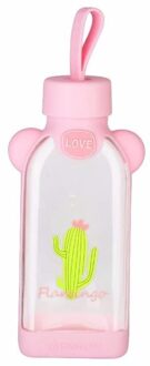 350 ml transparante mijn glas water flessen handige Milieuvriendelijke Cartoon Student Zomer Reizen fles groen