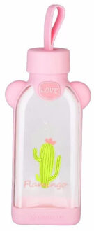 350 ml transparante mijn glas water flessen handige Milieuvriendelijke Cartoon Student Zomer Reizen fles roze