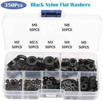 350 Stuks Nylon Plastic Rubber Platte Isolatie Washer M2 M2.5 M3 M4 M5 M6 M8 Spacers Zeehonden Plastic Ringen Set pakkingen Ring Kit