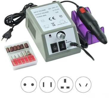 35000Rpm Electric Nail Boor Machine Manicure Boor Machine Pedicure Boor Professionele Nail Boor Salon Nail Boor Machine Tool 20000RPM-grijs