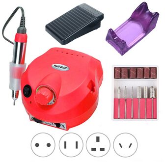 35000Rpm Electric Nail Boor Machine Manicure Boor Pedicure Boor Professionele Nail Boor Salon Krachtige Nail Boor Nagelvijl 35000 rood
