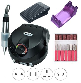 35000Rpm Electric Nail Boor Machine Manicure Boor Pedicure Boor Sander Salon Nail Boor Machine Professionele Nagel Boor Gereedschap 35000 zwart