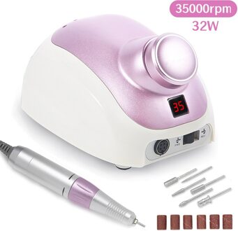 35000Rpm Electric Nail Boor Machine Manicure Machine Frees Verwijderen Nagellak Voor Manicure Pedicure Nail Art Gereedschap 320 paars
