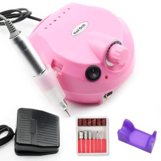 35000Rpm Professionele Nail Boor Apparatuur Manicure Machine Voor Manicure Boor Gereedschap Kits Met Frees Nail Art Tool 35000RPM roze