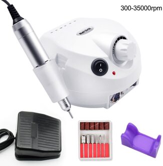 35000Rpm Professionele Nail Boor Apparatuur Manicure Machine Voor Manicure Boor Gereedschap Kits Met Frees Nail Art Tool 35000RPM wit