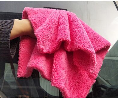 350GSM Premium Microfiber Handdoek Car Cleaning Super Absorberende Handdoek Ultra Zachte Edgeless Auto Wassen Drogen Handdoek 30X40CM roos rood