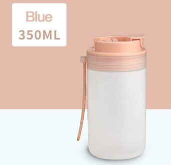 350Ml/450Ml Melk Frosted Schudden Cup Met Stro Warmte Koude Slip Voedsel Shake Bidon Outdoor Reizen water 100C Draagbare roze 350ML