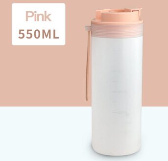 350Ml/450Ml Melk Frosted Schudden Cup Met Stro Warmte Koude Slip Voedsel Shake Bidon Outdoor Reizen water 100C Draagbare roze 550ML
