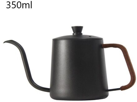 350Ml 600Ml Zwanenhals Drip Ketel Non-stick Food Grade Rvs Dunne Mond Zwaan Hals Koffie Thee pot Met Deksel Coffeeware 350ml 04