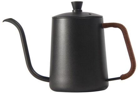 350Ml 600Ml Zwanenhals Drip Ketel Non-stick Food Grade Rvs Dunne Mond Zwaan Hals Koffie Thee pot Met Deksel Coffeeware 600ml 01