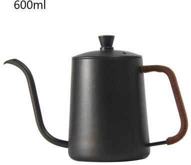 350Ml 600Ml Zwanenhals Drip Ketel Non-stick Food Grade Rvs Dunne Mond Zwaan Hals Koffie Thee pot Met Deksel Coffeeware 600ml 03