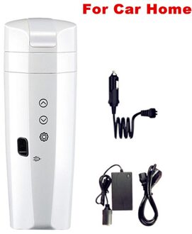 350Ml Draagbare Auto Auto Verwarming Cup 12V 24V Elektrische Warmte Water Cup Lcd Display Ketel Koffie Thee melk 304 Rvs wit For Car Home