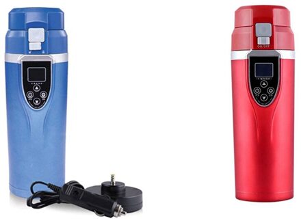 350Ml Elektrische Smart Auto Verwarming Cup Reizen Draagbare Waterketel Water Cup Waterkoker (DC12V/24V) blauw