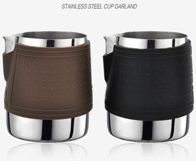 350Ml Espresso Dampende Pitcher Koffie Melk Opschuimen Cup Koffie Dampende Pitcher Melkkan Pull Bloem Kopje Koffie Cappuccino zwart