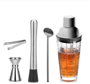 350Ml Glas Cocktail Shaker Mixer Cocktail Gardes Glas Cup Set Met Meting Rvs Bar Gereedschap reeks