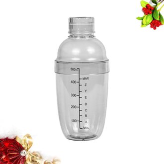 350Ml Hand Schudden Cup Cocktail Shaker Transparante Mixer Cup Clear Bar Shaker Thee Shaker Met Schaal (Wit) wit 1