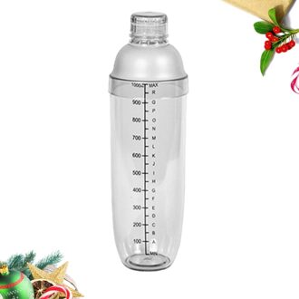 350Ml Hand Schudden Cup Cocktail Shaker Transparante Mixer Cup Clear Bar Shaker Thee Shaker Met Schaal (Wit) wit 3